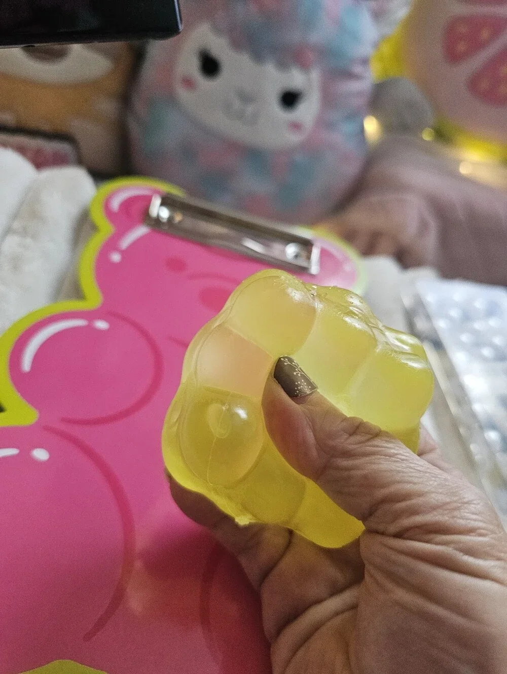 Squishy Sensory CUBE yellow